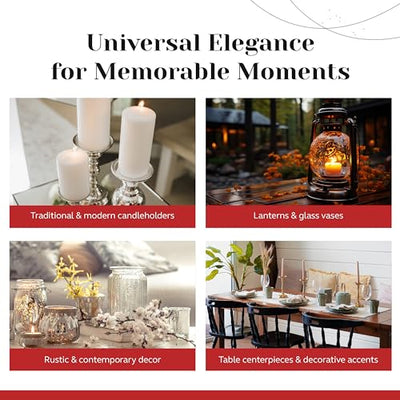 Unscented Pillar Candles - Set of 4 White Pillar Candles Made with Paraffin Wax & Cotton Wick - 3x6 Slow Burning Candles for Emergency, Weddings & Table Centerpieces - Large Pillar Candles by PARNOO