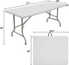 Amazing for less 6ft Folding Table White Plastic Folding Table Portable Long Foldable Tables Indoor Outdoor Picnic Camping Fold Table 6 Foot Party Table (4ft, 6ft, 8ft)