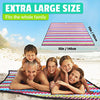 Roebury Beach Blanket Sand Proof & Outdoor Picnic Blanket - Water Resistant, Large Mat for Camping or Travel. Washable, Foldable, Easy Carry Compact Tote Bag (Wave Design)