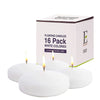 Floating Candles for Centerpieces - Pack of 16 White Unscented Long Burning (8 hrs) - White Floating Candles 3 inch Diameter for Weddings, Christmas Holiday Dinners, Round Candles, Home Décor