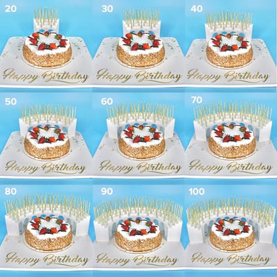 Celebration Stadium Birthday Candle Holder Grandstand, Perfect for 50th 60th 70th 75th 80th 90th 100th and All Other Milestone Birthdays, Includes 100 Gold Birthday Candles