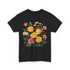 Wildflowers and Pink & Yellow Roses, Graphic T-Shirts for Women, Floral Shirt, Womens Short Sleeve, Ladies Graphic Tees #5137TTS