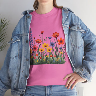 Wildflowers, Graphic T-Shirts for Women, Floral Shirt, Womens Short Sleeve, Ladies Graphic Tees #5117TTS