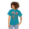 Wildflowers and Pink Roses, Graphic T-Shirts for Women, Floral Shirt, Womens Short Sleeve, Ladies Graphic Tees #5015TTS
