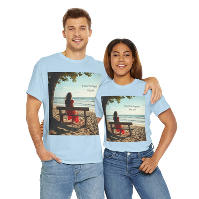 Have You Forgiven Your Ex?Woman on Bench Looking at Waves, Forgiving T-Shirt, Forgiveness, Relationship Healing Top #5002STS