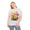 Wildflowers and Pink & Yellow Roses, Graphic T-Shirts for Women, Floral Shirt, Womens Short Sleeve, Ladies Graphic Tees #5148TTS