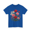 Wildflowers and Pink & Red Roses, Graphic T-Shirts for Women, Floral Shirt, Womens Short Sleeve, Ladies Graphic Tees #5134TTS