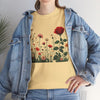 Wildflowers and a Red Rose, Graphic T-Shirts for Women, Floral Shirt, Womens Short Sleeve, Ladies Graphic Tees #5008TTS