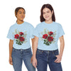 Wildflowers and Red Roses, Graphic T-Shirts for Women, Floral Shirt, Womens Short Sleeve, Ladies Graphic Tees #5127TTS