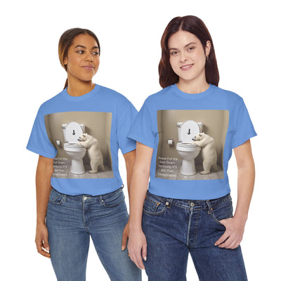 Please Put the Seat Down, Seriously, It's Not that Complicated, Polar Bear Toilet Seat Down, Seat Down Reminder Shirt #5004STS