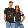 Wildflowers and Red Roses, Graphic T-Shirts for Women, Floral Shirt, Womens Short Sleeve, Ladies Graphic Tees #5035TTS