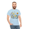 Wildflowers and a Yellow Rose, Graphic T-Shirts for Women, Floral Shirt, Womens Short Sleeve, Ladies Graphic Tees #5009TTS