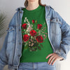 Wildflowers and Red Roses, Graphic T-Shirts for Women, Floral Shirt, Womens Short Sleeve, Ladies Graphic Tees #5130TTS