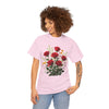 Wildflowers and Red Roses, Graphic T-Shirts for Women, Floral Shirt, Womens Short Sleeve, Ladies Graphic Tees #5128TTS