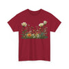 Wildflowers and White Roses, Graphic T-Shirts for Women, Floral Shirt, Womens Short Sleeve, Ladies Graphic Tees #5039TTS