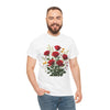 Wildflowers and Red Roses, Graphic T-Shirts for Women, Floral Shirt, Womens Short Sleeve, Ladies Graphic Tees #5128TTS