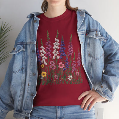 Wildflowers, Graphic T-Shirts for Women, Floral Shirt, Womens Short Sleeve, Ladies Graphic Tees #5124TTS