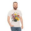 Wildflowers and Pink & Yellow Roses, Graphic T-Shirts for Women, Floral Shirt, Womens Short Sleeve, Ladies Graphic Tees #5138TTS