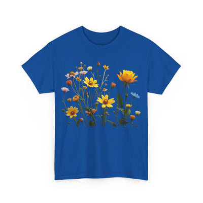 Wildflowers and a Yellow Rose, Graphic T-Shirts for Women, Floral Shirt, Womens Short Sleeve, Ladies Graphic Tees #5009TTS