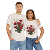 Wildflowers and Red Roses, Graphic T-Shirts for Women, Floral Shirt, Womens Short Sleeve, Ladies Graphic Tees #5131TTS