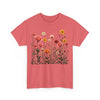 Wildflowers and Pink Roses, Graphic T-Shirts for Women, Floral Shirt, Womens Short Sleeve, Ladies Graphic Tees #5023TTS