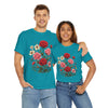 Wildflowers and Pink & Red Roses, Graphic T-Shirts for Women, Floral Shirt, Womens Short Sleeve, Ladies Graphic Tees #5134TTS