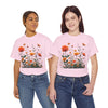 Wildflowers and Orange Roses, Graphic T-Shirts for Women, Floral Shirt, Womens Short Sleeve, Ladies Graphic Tees #5046TTS