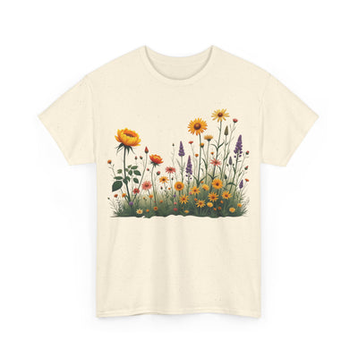 Wildflowers and Yellow Roses, Graphic T-Shirts for Women, Floral Shirt, Womens Short Sleeve, Ladies Graphic Tees #5028TTS