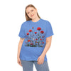 Wildflowers and Red Roses, Graphic T-Shirts for Women, Floral Shirt, Womens Short Sleeve, Ladies Graphic Tees #5035TTS