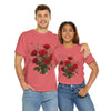 Wildflowers and Red Roses, Graphic T-Shirts for Women, Floral Shirt, Womens Short Sleeve, Ladies Graphic Tees #5131TTS