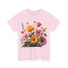 Wildflowers and Pink & Yellow Roses, Graphic T-Shirts for Women, Floral Shirt, Womens Short Sleeve, Ladies Graphic Tees #5147TTS