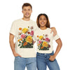 Wildflowers and Pink & Yellow Roses, Graphic T-Shirts for Women, Floral Shirt, Womens Short Sleeve, Ladies Graphic Tees #5148TTS