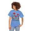 Wildflowers and Red Roses, Graphic T-Shirts for Women, Floral Shirt, Womens Short Sleeve, Ladies Graphic Tees #5034TTS