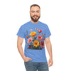 Wildflowers and Pink & Yellow Roses, Graphic T-Shirts for Women, Floral Shirt, Womens Short Sleeve, Ladies Graphic Tees #5147TTS