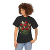 Wildflowers and Red Roses, Graphic T-Shirts for Women, Floral Shirt, Womens Short Sleeve, Ladies Graphic Tees #5128TTS