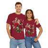 Wildflowers and Red Roses, Graphic T-Shirts for Women, Floral Shirt, Womens Short Sleeve, Ladies Graphic Tees #5127TTS