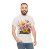 Wildflowers and Pink & Yellow Roses, Graphic T-Shirts for Women, Floral Shirt, Womens Short Sleeve, Ladies Graphic Tees #5147TTS