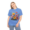 Wildflowers and Pink & Yellow Roses, Graphic T-Shirts for Women, Floral Shirt, Womens Short Sleeve, Ladies Graphic Tees #5147TTS