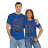 Wildflowers and Red Roses, Graphic T-Shirts for Women, Floral Shirt, Womens Short Sleeve, Ladies Graphic Tees #5035TTS