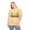 Wildflowers and White Roses, Graphic T-Shirts for Women, Floral Shirt, Womens Short Sleeve, Ladies Graphic Tees #5039TTS