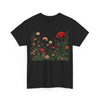 Wildflowers and a Red Rose, Graphic T-Shirts for Women, Floral Shirt, Womens Short Sleeve, Ladies Graphic Tees #5008TTS