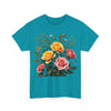 Wildflowers and Pink & Yellow Roses, Graphic T-Shirts for Women, Floral Shirt, Womens Short Sleeve, Ladies Graphic Tees #5149TTS