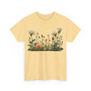 Wildflowers and White Roses, Graphic T-Shirts for Women, Floral Shirt, Womens Short Sleeve, Ladies Graphic Tees #5039TTS