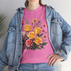 Wildflowers and Pink & Yellow Roses, Graphic T-Shirts for Women, Floral Shirt, Womens Short Sleeve, Ladies Graphic Tees #5137TTS
