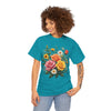 Wildflowers and Pink & Yellow Roses, Graphic T-Shirts for Women, Floral Shirt, Womens Short Sleeve, Ladies Graphic Tees #5144TTS