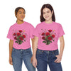 Wildflowers and Red Roses, Graphic T-Shirts for Women, Floral Shirt, Womens Short Sleeve, Ladies Graphic Tees #5131TTS