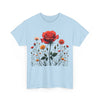 Wildflowers and a Red Rose, Graphic T-Shirts for Women, Floral Shirt, Womens Short Sleeve, Ladies Graphic Tees #5007TTS