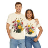 Wildflowers and Pink & Yellow Roses, Graphic T-Shirts for Women, Floral Shirt, Womens Short Sleeve, Ladies Graphic Tees #5138TTS