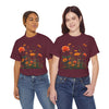 Wildflowers and Orange Roses, Graphic T-Shirts for Women, Floral Shirt, Womens Short Sleeve, Ladies Graphic Tees #5046TTS