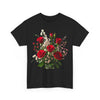 Wildflowers and Red Roses, Graphic T-Shirts for Women, Floral Shirt, Womens Short Sleeve, Ladies Graphic Tees #5130TTS